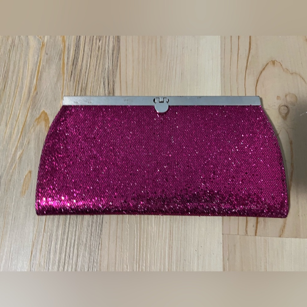 Elegant Pink Glitter Clutch